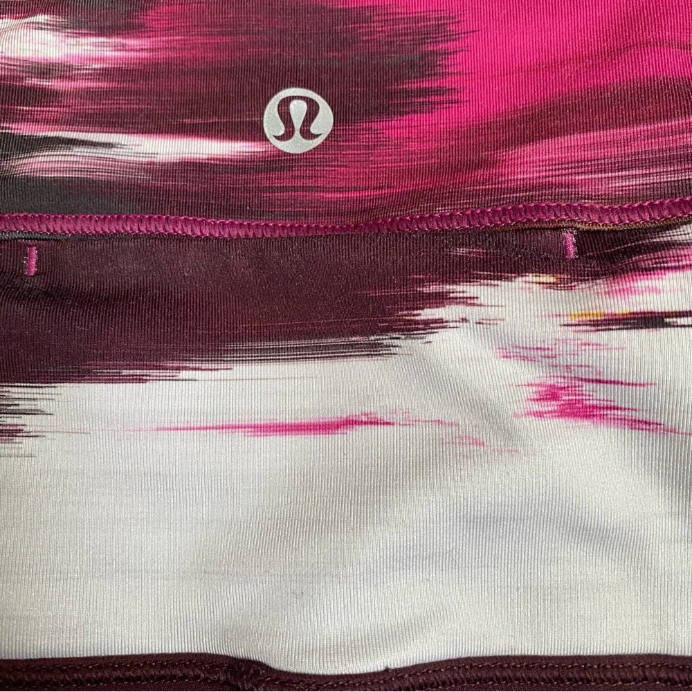 Lululemon Burgundy Wunder Under Crop Hi Rise Shine On Leggings Size 2